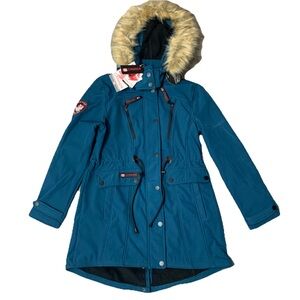NEW Canada Weather Gear Women's Softshell Anorak w/ Faux Fur Trim Hoodie- Size M